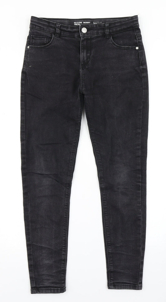 Denim Co Girls Black  Denim Skinny Jeans Size 10-11 Years