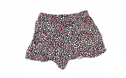 Back view of Papaya women’s multicoloured geometric hot pants shorts, size UK 10, - stretch waistband