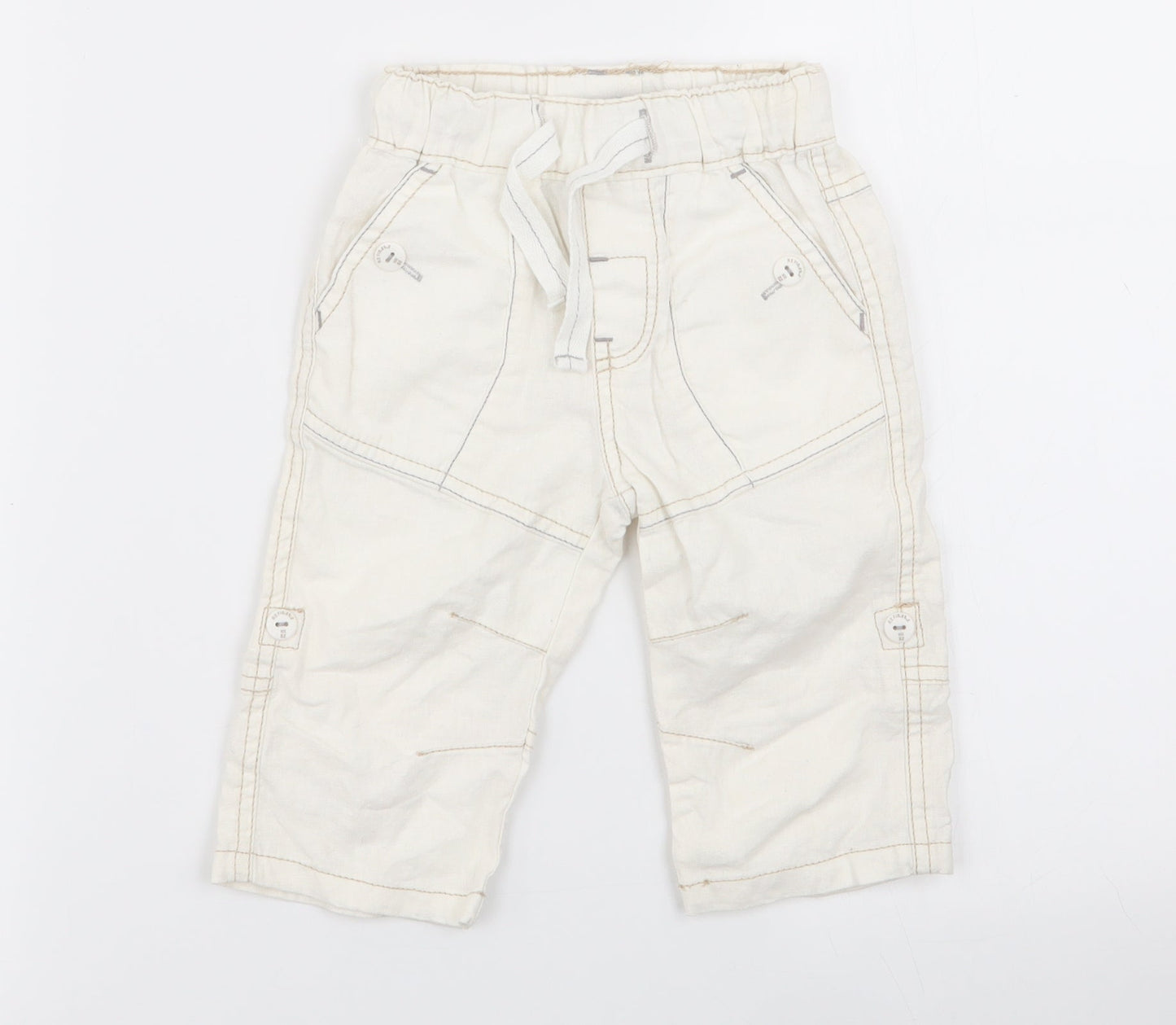 NEXT Girls White   Capri Trousers Size 6-9 Months