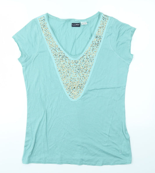 Active Wear Womens Blue   Basic T-Shirt Size 14