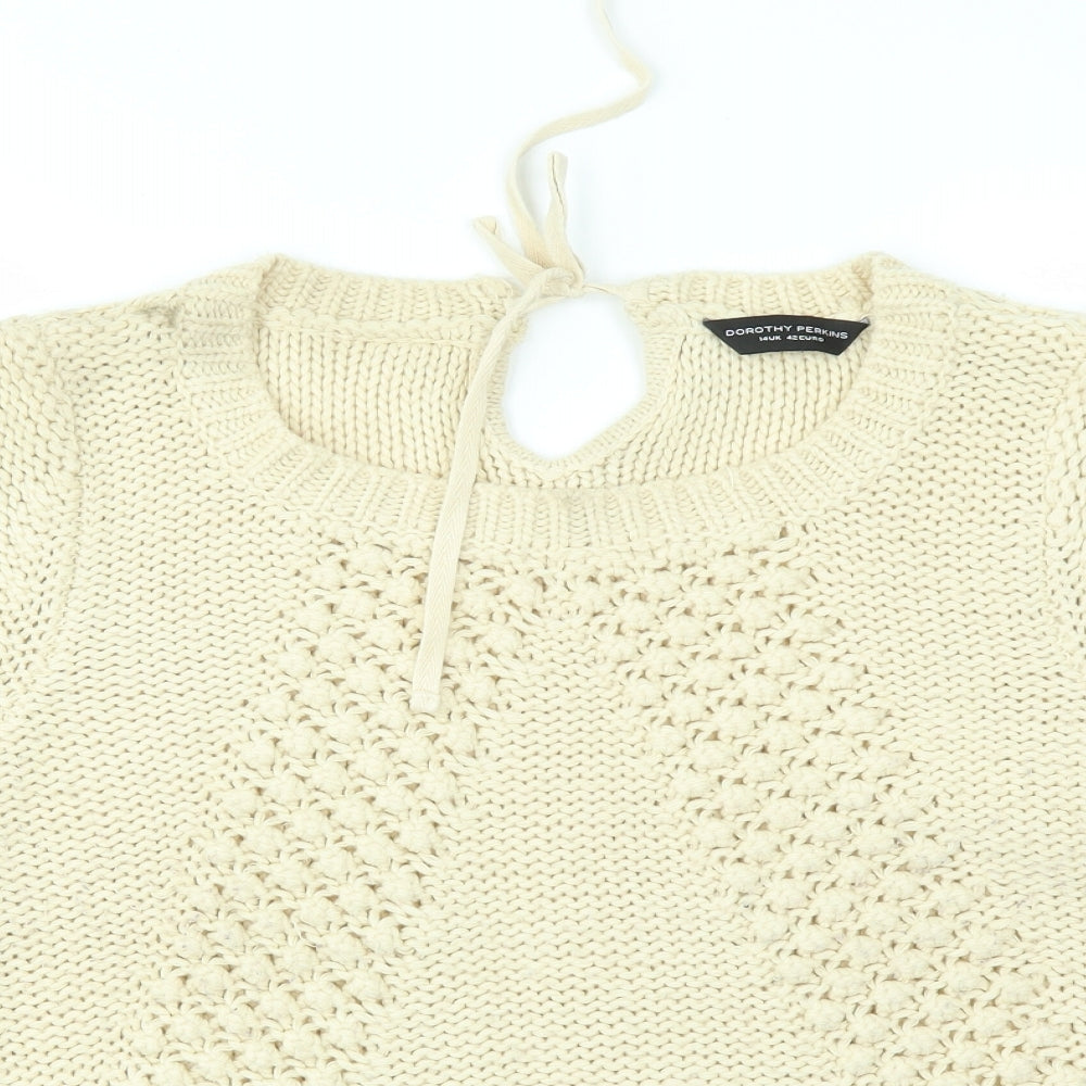 Dorothy Perkins Womens Ivory   Pullover Jumper Size 14