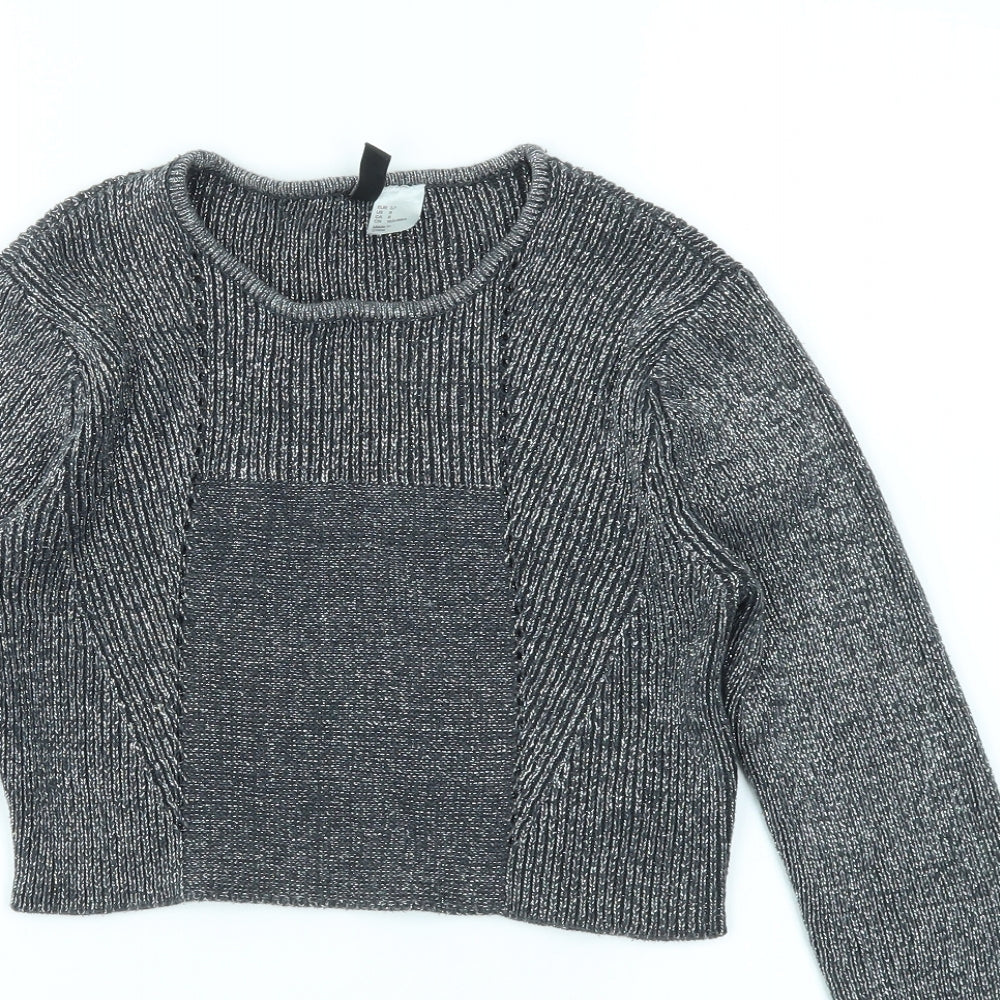 H&M Womens Silver   Pullover Jumper Size 8