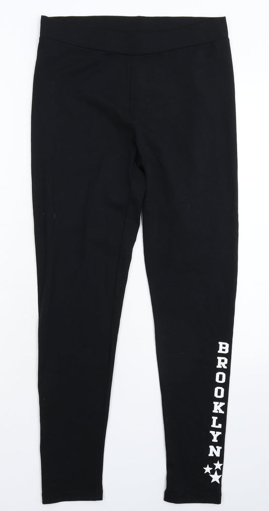 Rainbow Womens Black   Capri Leggings Size M L26 in