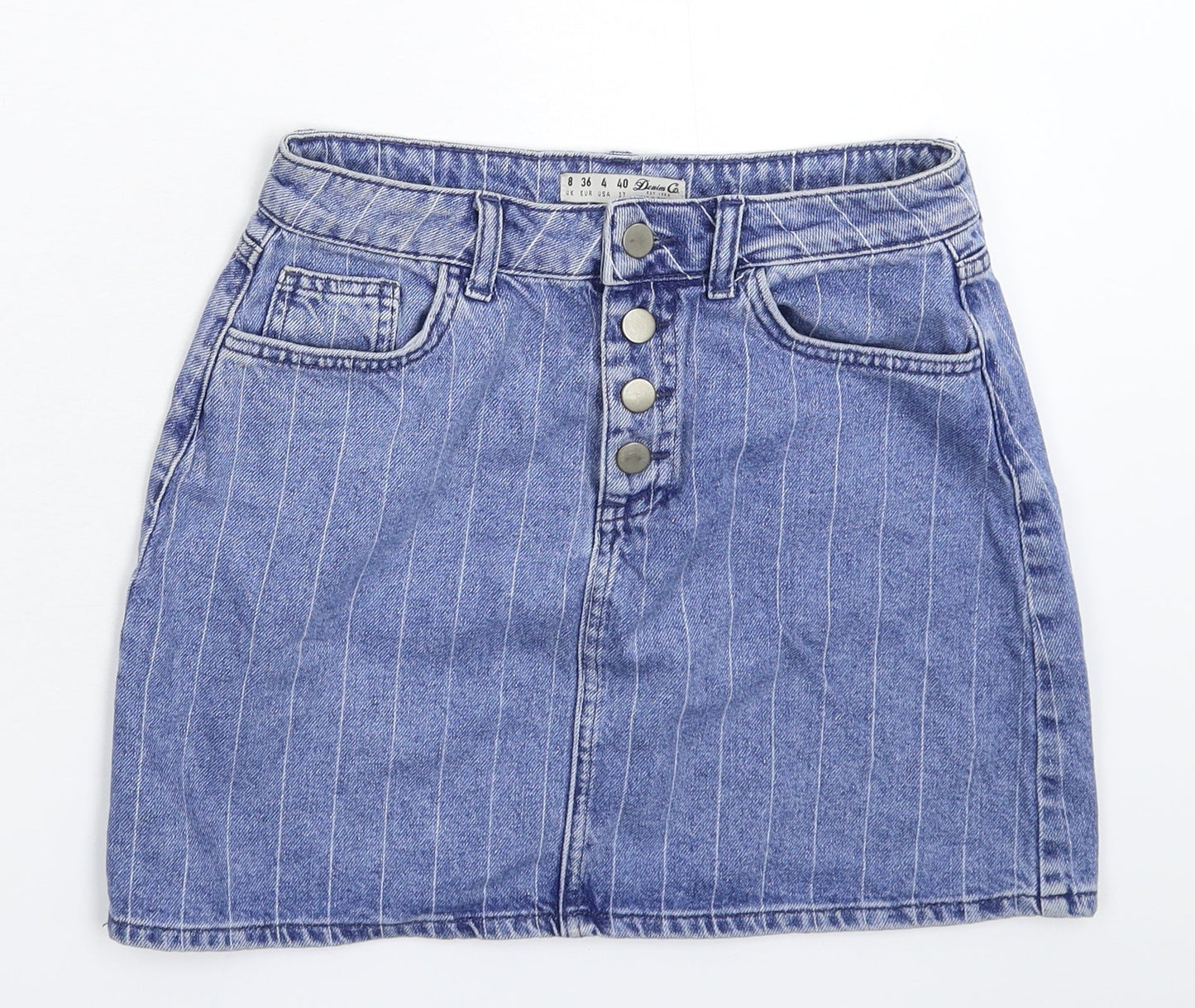 Denim & Co. Womens Blue  Denim Mini Skirt Size 8