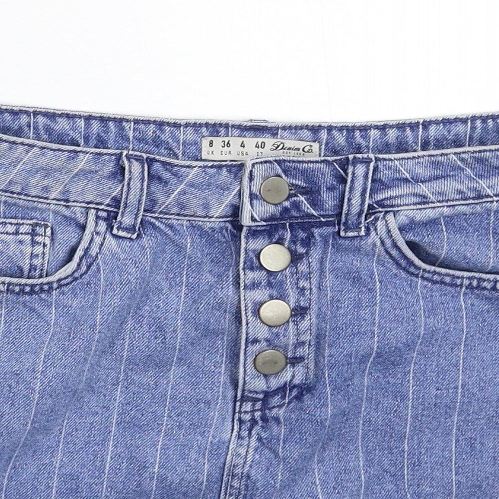 Denim & Co. Womens Blue  Denim Mini Skirt Size 8