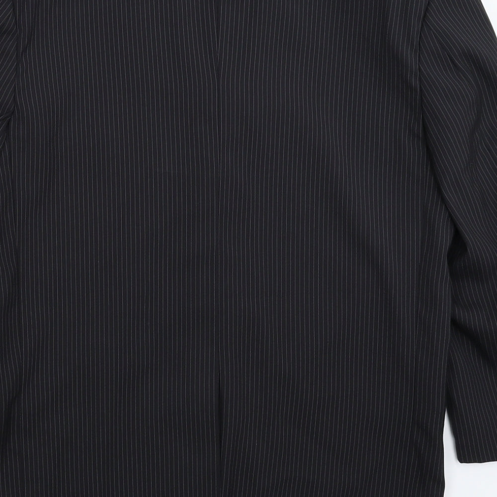 Device Womens Black Striped  Jacket Suit Jacket Size 16