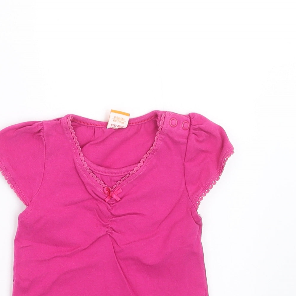 MINIMODE Girls Pink   Basic T-Shirt Size 6-9 Months