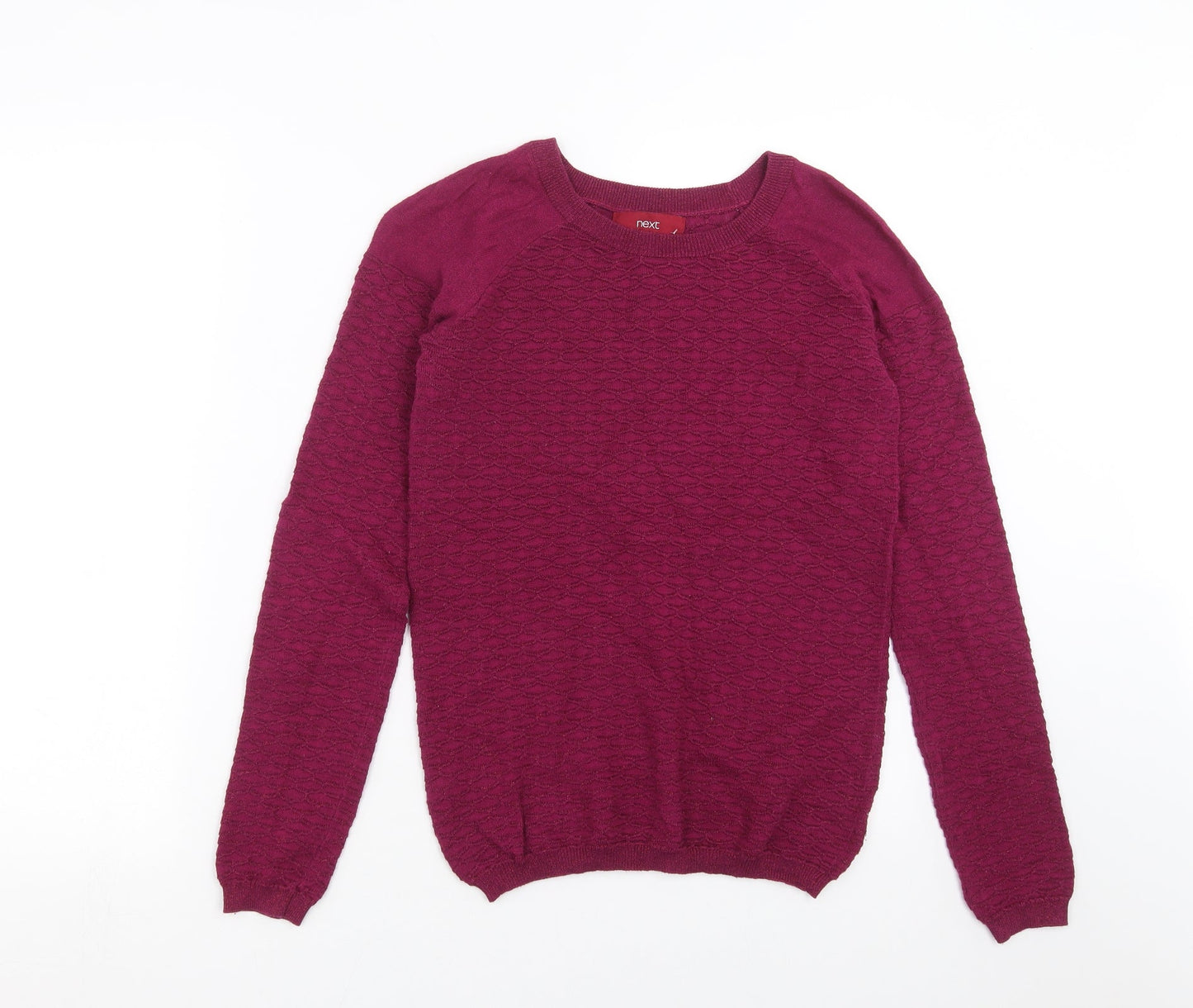 NEXT Womens Purple Geometric Knit Pullover Jumper Size 6