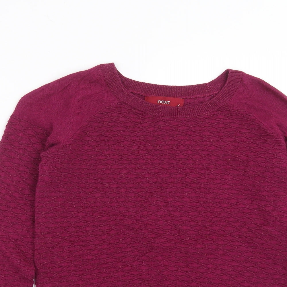 NEXT Womens Purple Geometric Knit Pullover Jumper Size 6