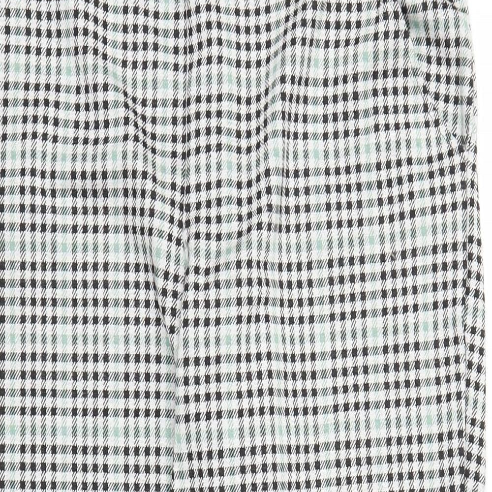 H&M Womens Green Houndstooth  Capri Trousers Size L L27 in