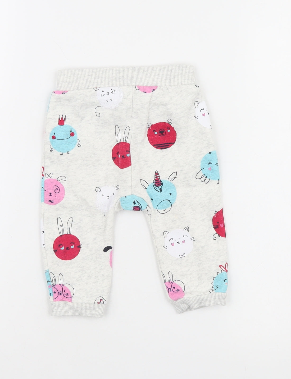 George Girls Grey   Jogger Trousers Size 3-6 Months