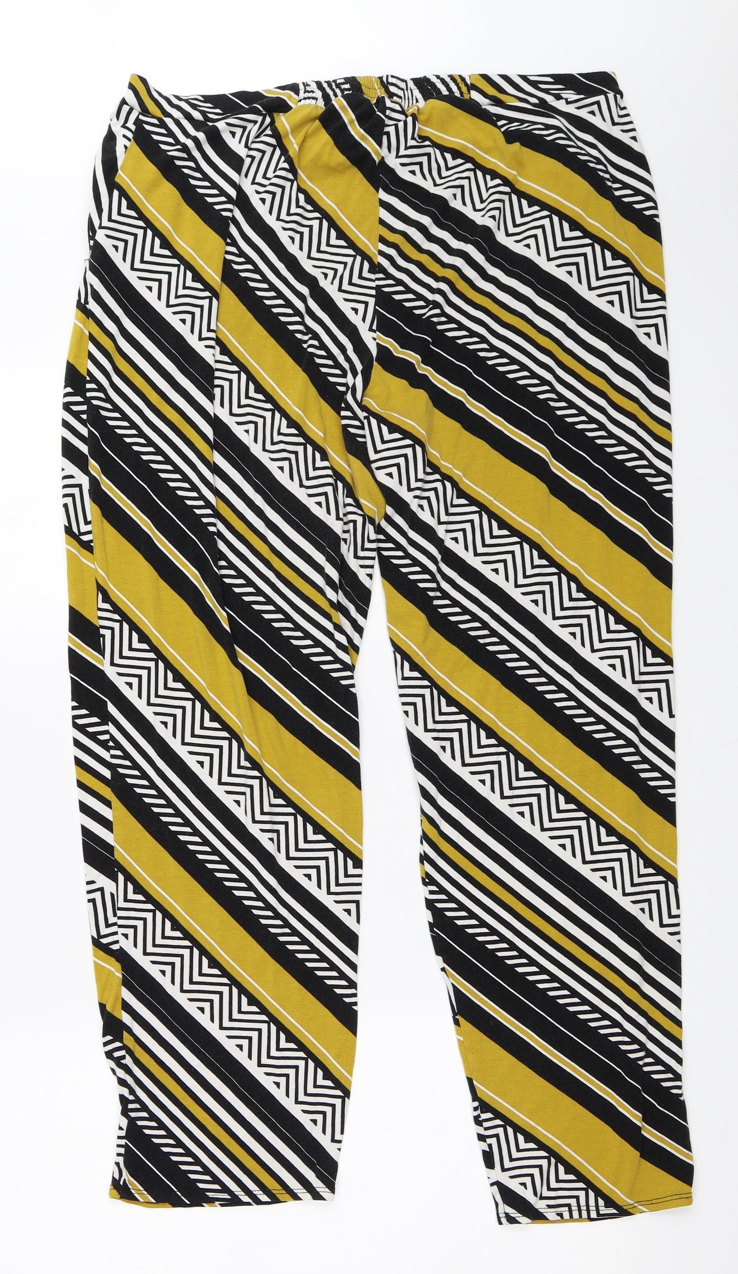 Blue Chameleon Womens Black Geometric  Trousers  Size 34 in L27 in