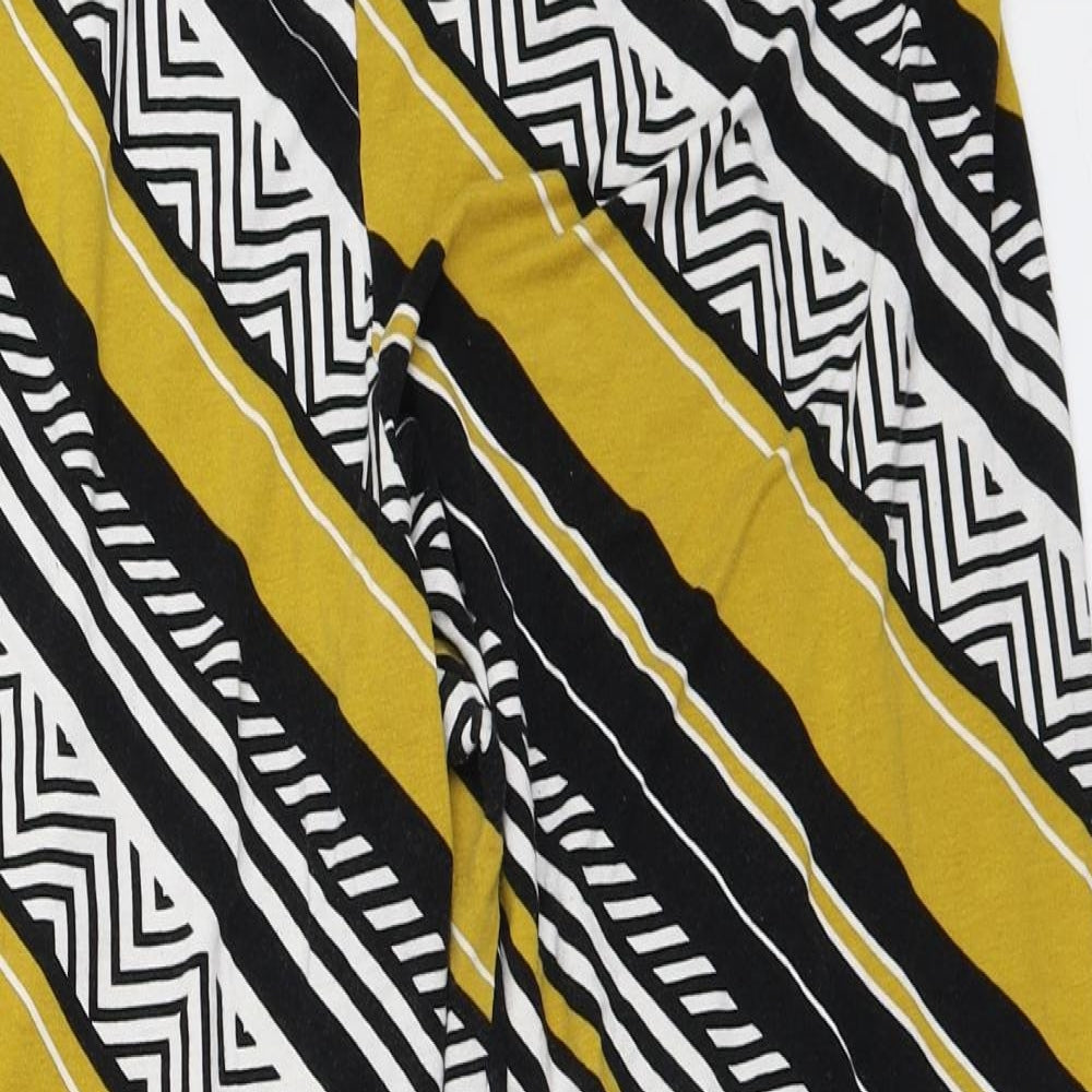 Blue Chameleon Womens Black Geometric  Trousers  Size 34 in L27 in