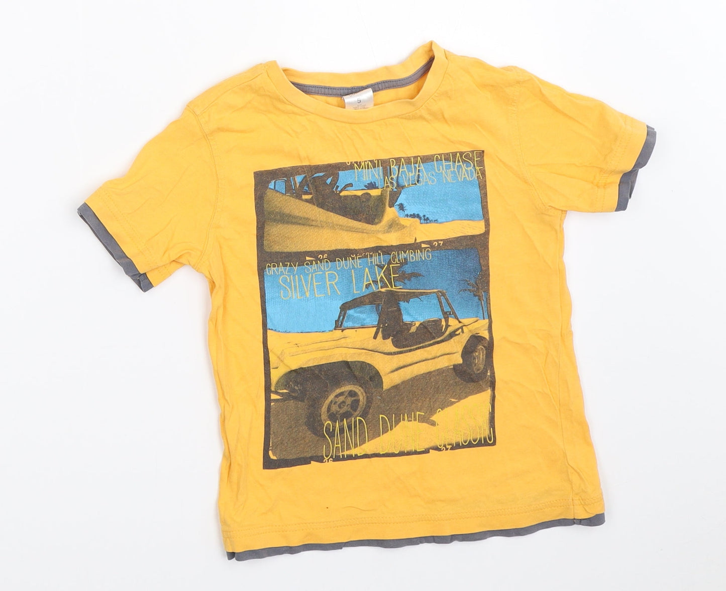 H&T Boys Yellow   Basic T-Shirt Size 5 Years