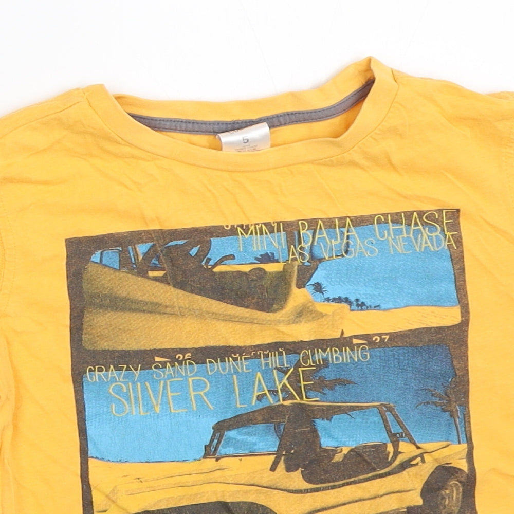 H&T Boys Yellow   Basic T-Shirt Size 5 Years