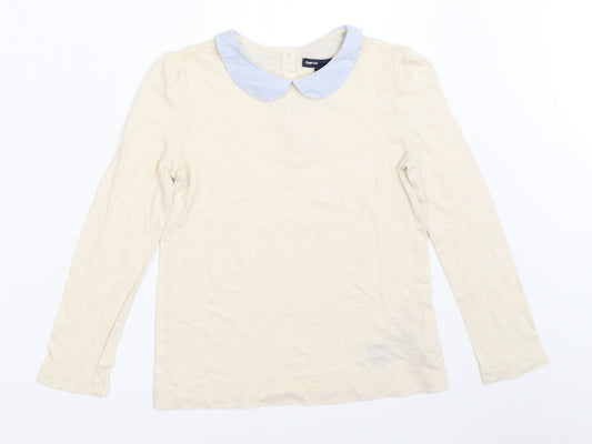 Gap Girls Ivory   Basic T-Shirt Size 6-7 Years