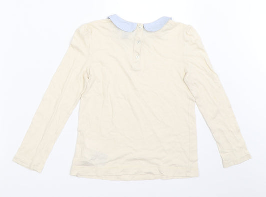Gap Girls Ivory   Basic T-Shirt Size 6-7 Years