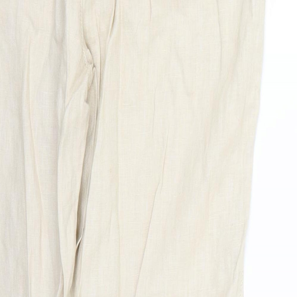 Indigo Womens Beige   Trousers  Size 12 L26 in