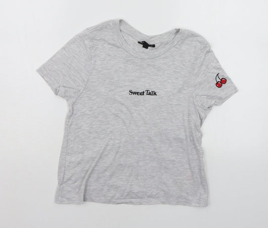 Topshop Womens Grey   Basic T-Shirt Size 6