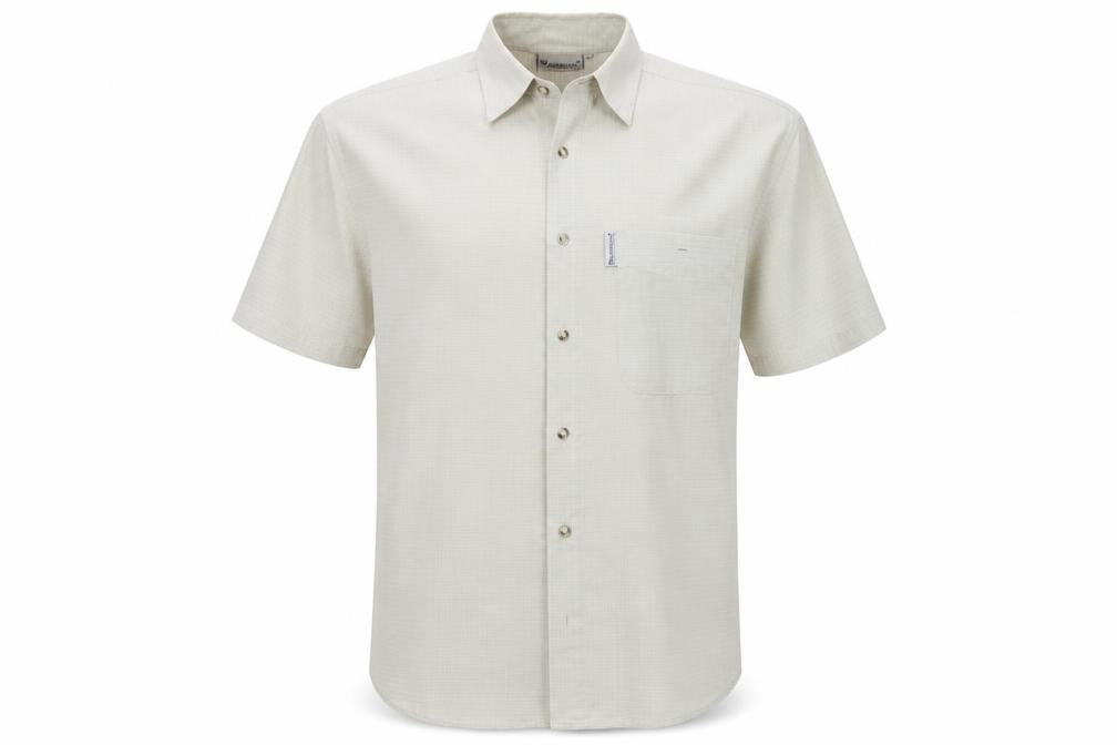 Outdoors scene Mens Grey Striped   Button-Up Size L