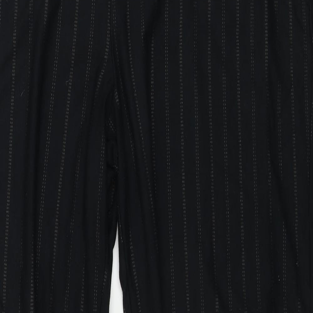 Marks and Spencer  Womens Black Striped  Trousers  Size 18 L28 in