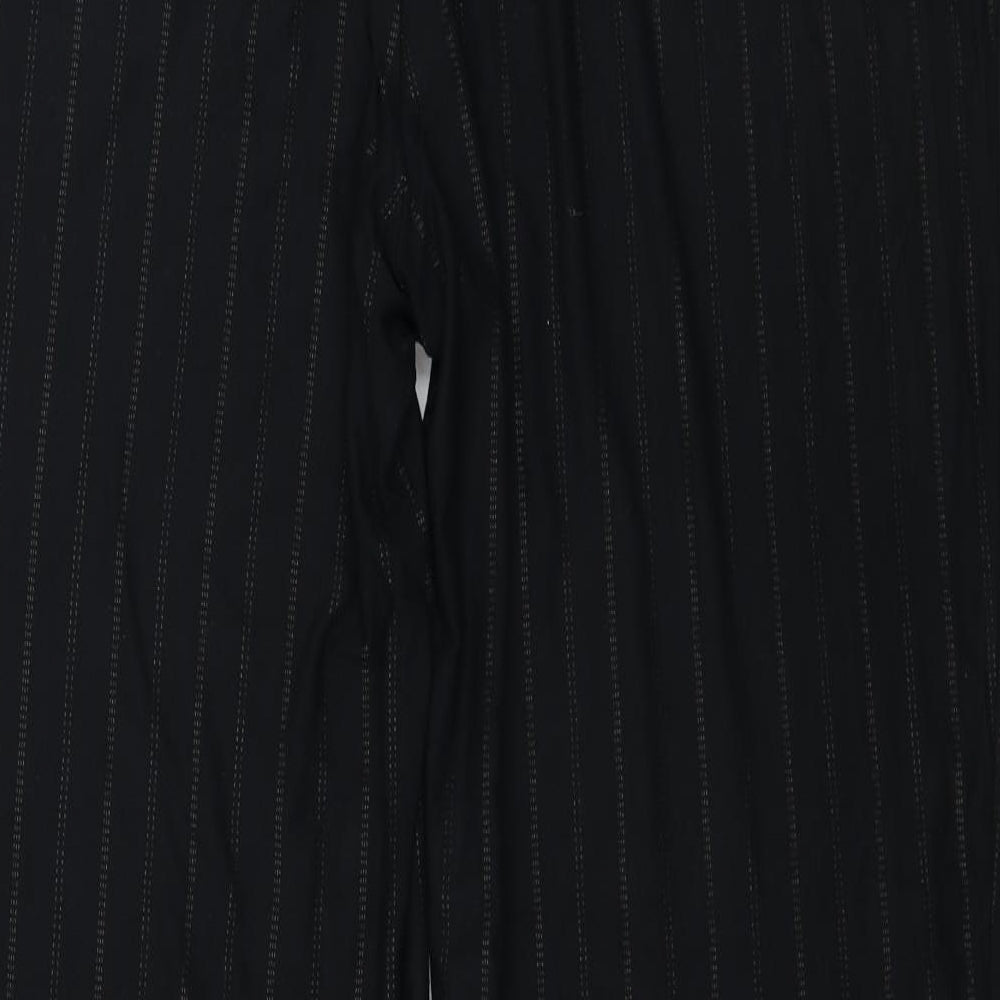 Marks and Spencer  Womens Black Striped  Trousers  Size 18 L28 in