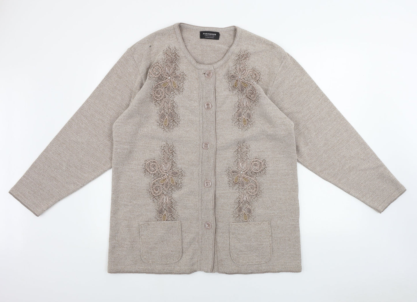 paramour   Womens Beige   Cardigan Jumper Size XL