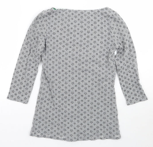 Zara Womens White Geometric  Basic T-Shirt Size S