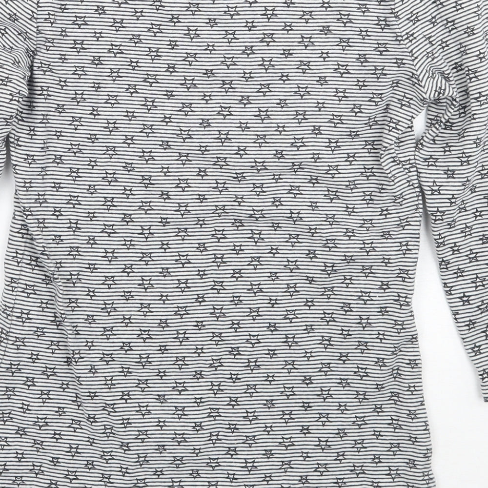 Zara Womens White Geometric  Basic T-Shirt Size S