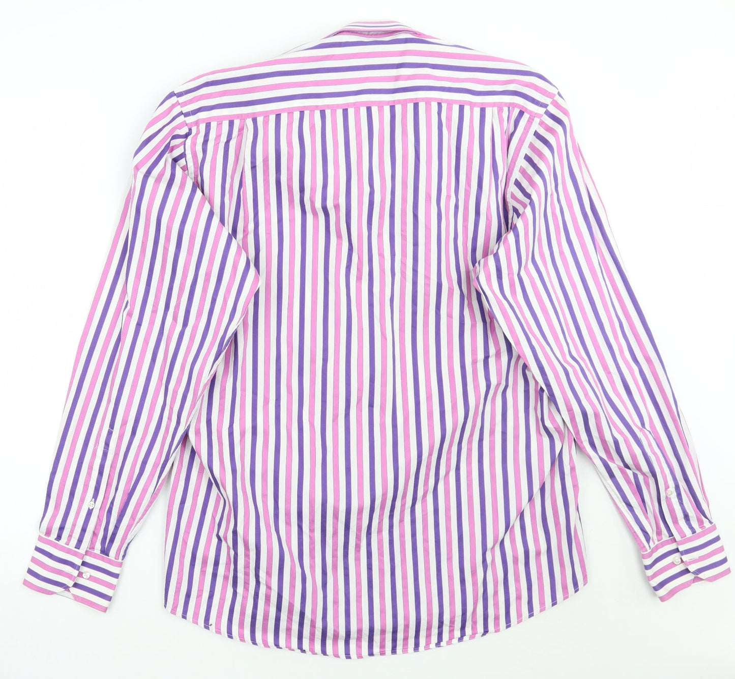 Oli Mens Pink Striped   Button-Up Size 16