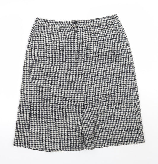 marjori  Womens Beige Check  A-Line Skirt Size 36