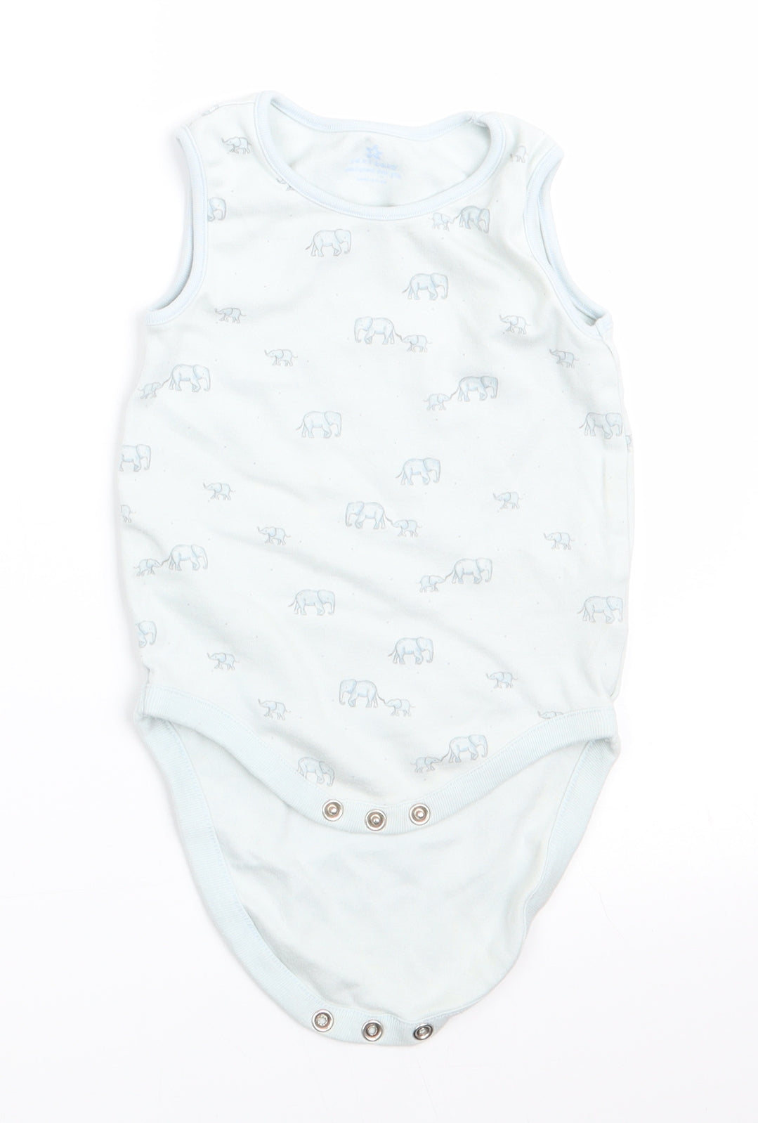 NEXT Boys Blue Animal Print  Romper One-Piece Size 9-12 Months  - Elephant Print