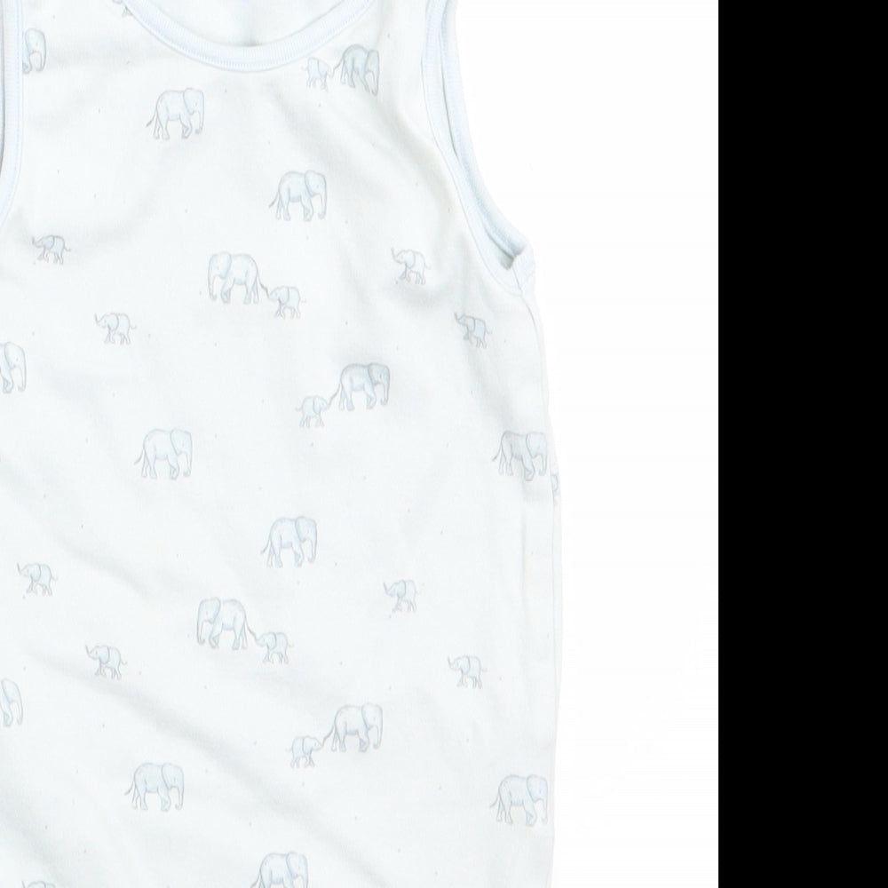 NEXT Boys Blue Animal Print  Romper One-Piece Size 9-12 Months  - Elephant Print