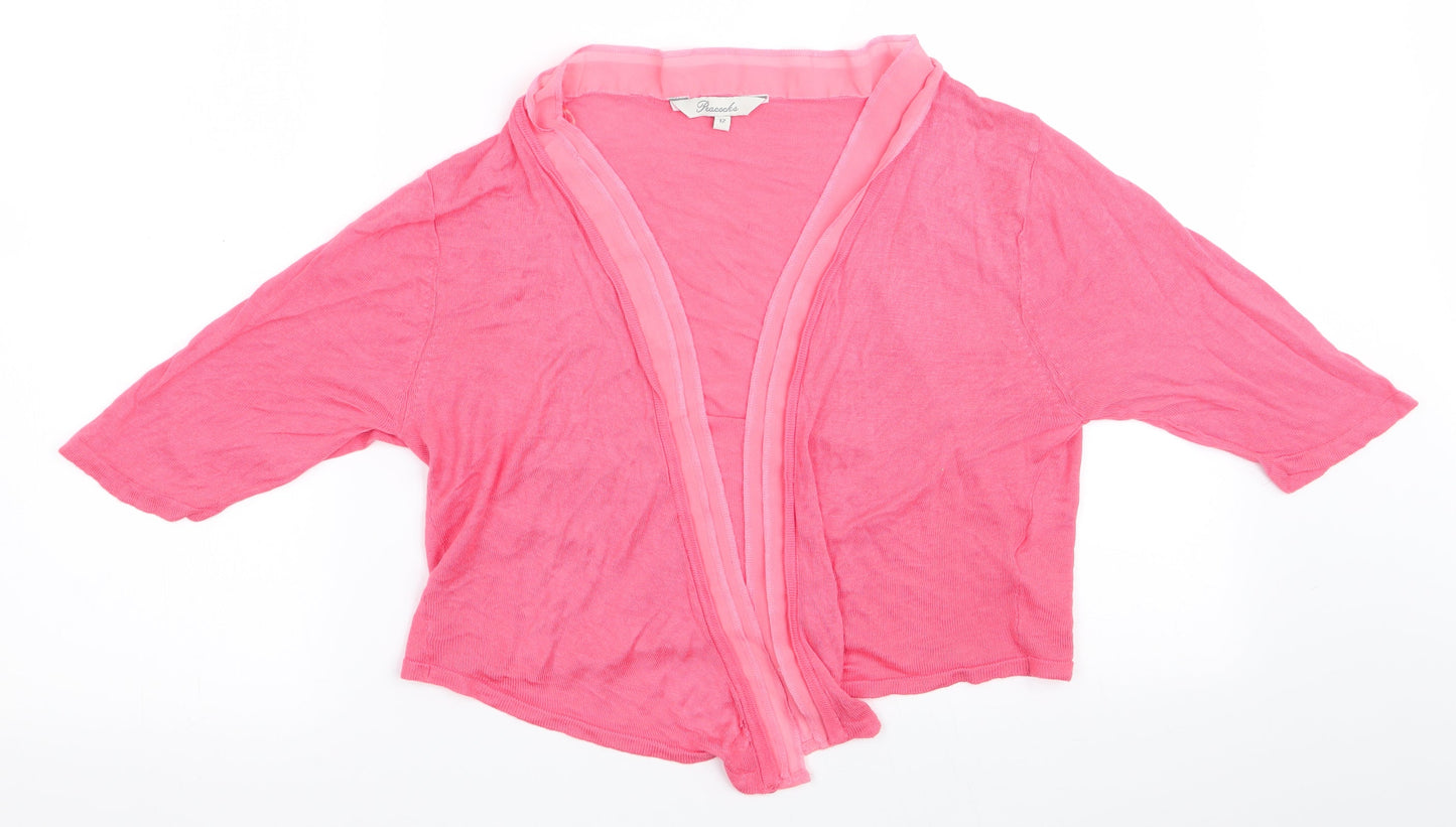 Peacocks Womens Pink   Cardigan Jumper Size 12  - Shrug Style Cardigan