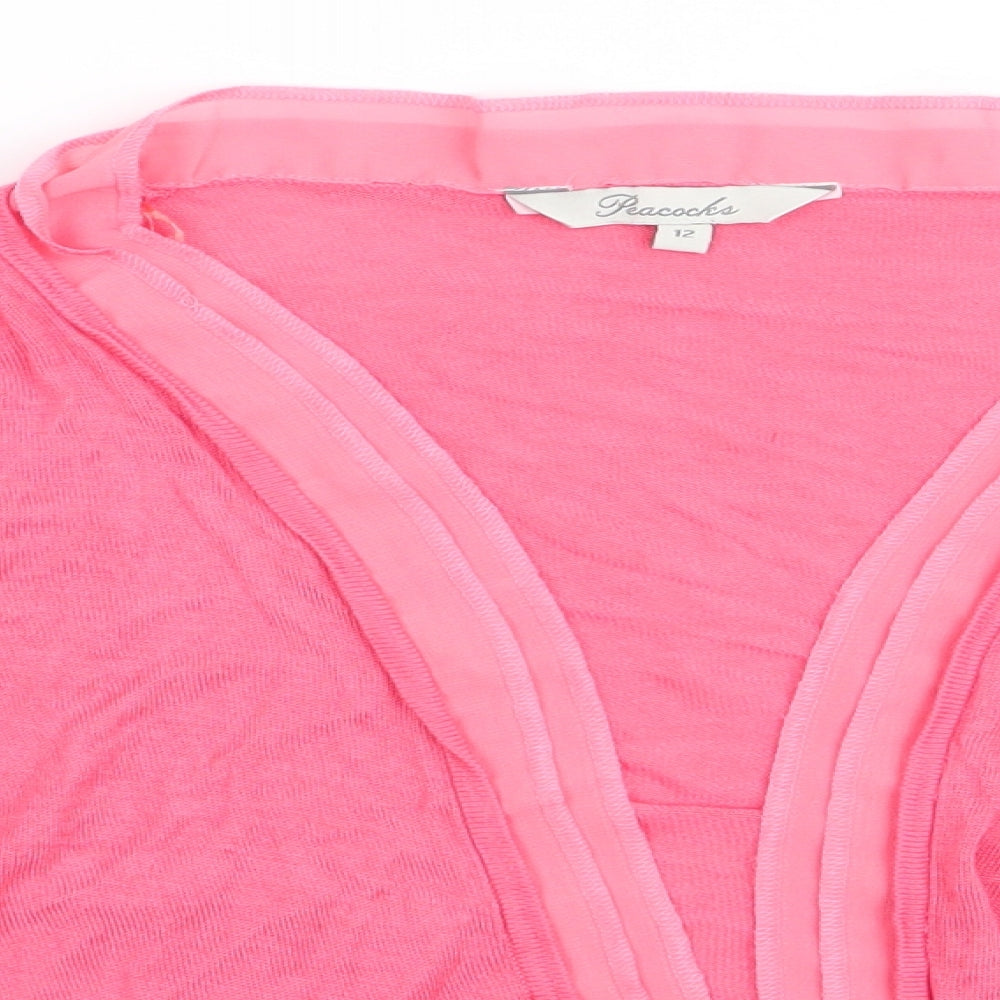 Peacocks Womens Pink   Cardigan Jumper Size 12  - Shrug Style Cardigan