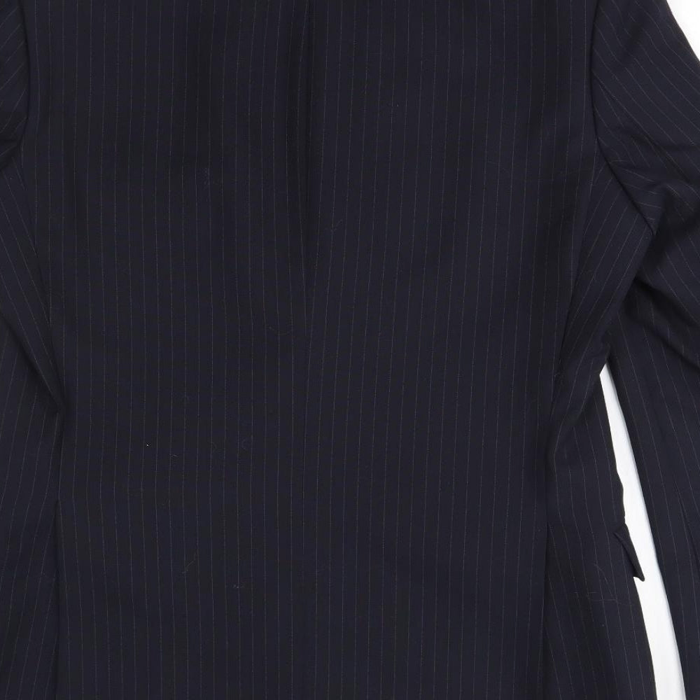 Preworn Mens Black Striped  Jacket Blazer