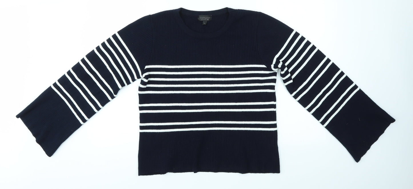 Topshop Womens Multicoloured Striped  Pullover Jumper Size 10