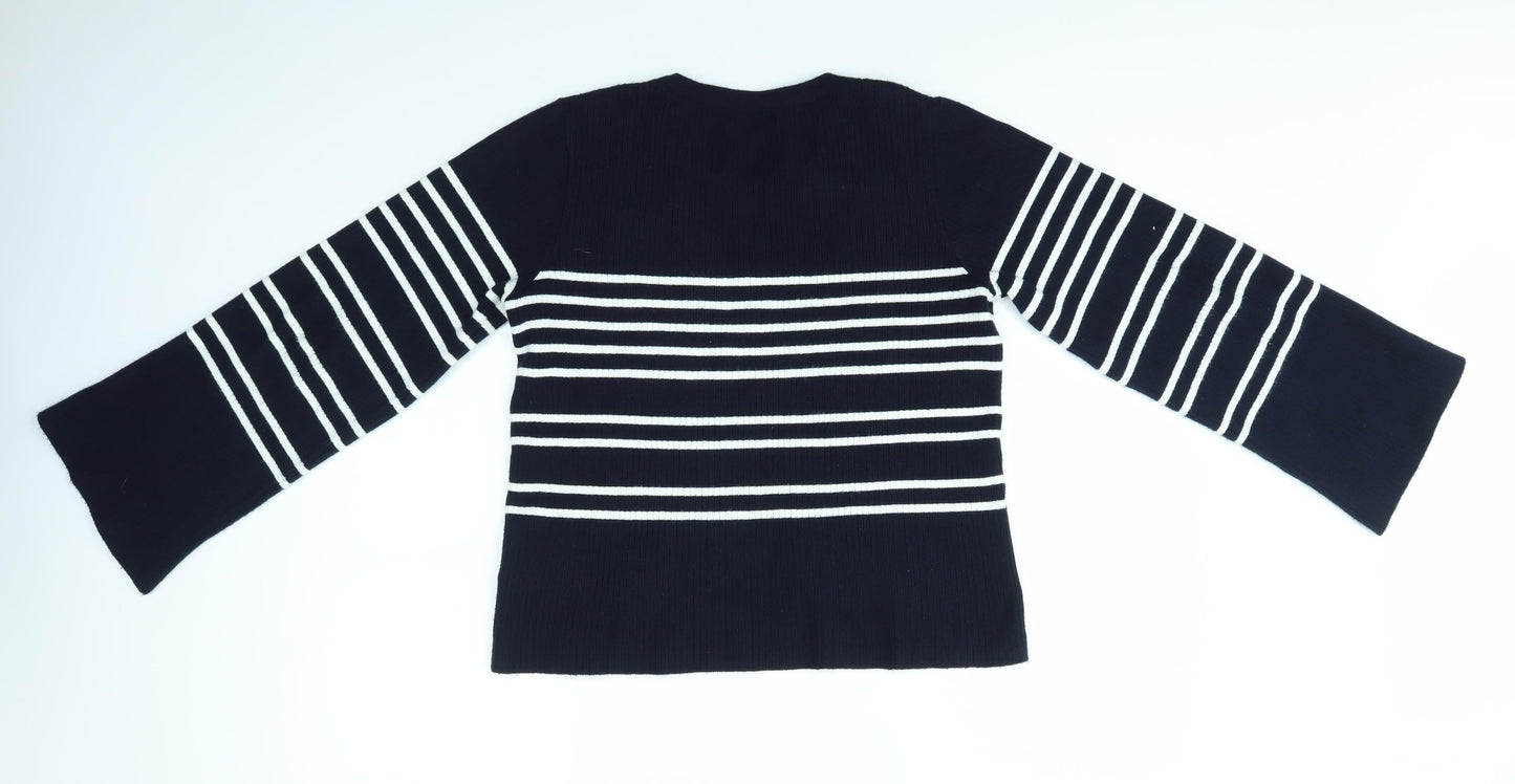 Topshop Womens Multicoloured Striped  Pullover Jumper Size 10