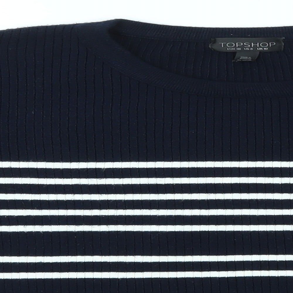 Topshop Womens Multicoloured Striped  Pullover Jumper Size 10
