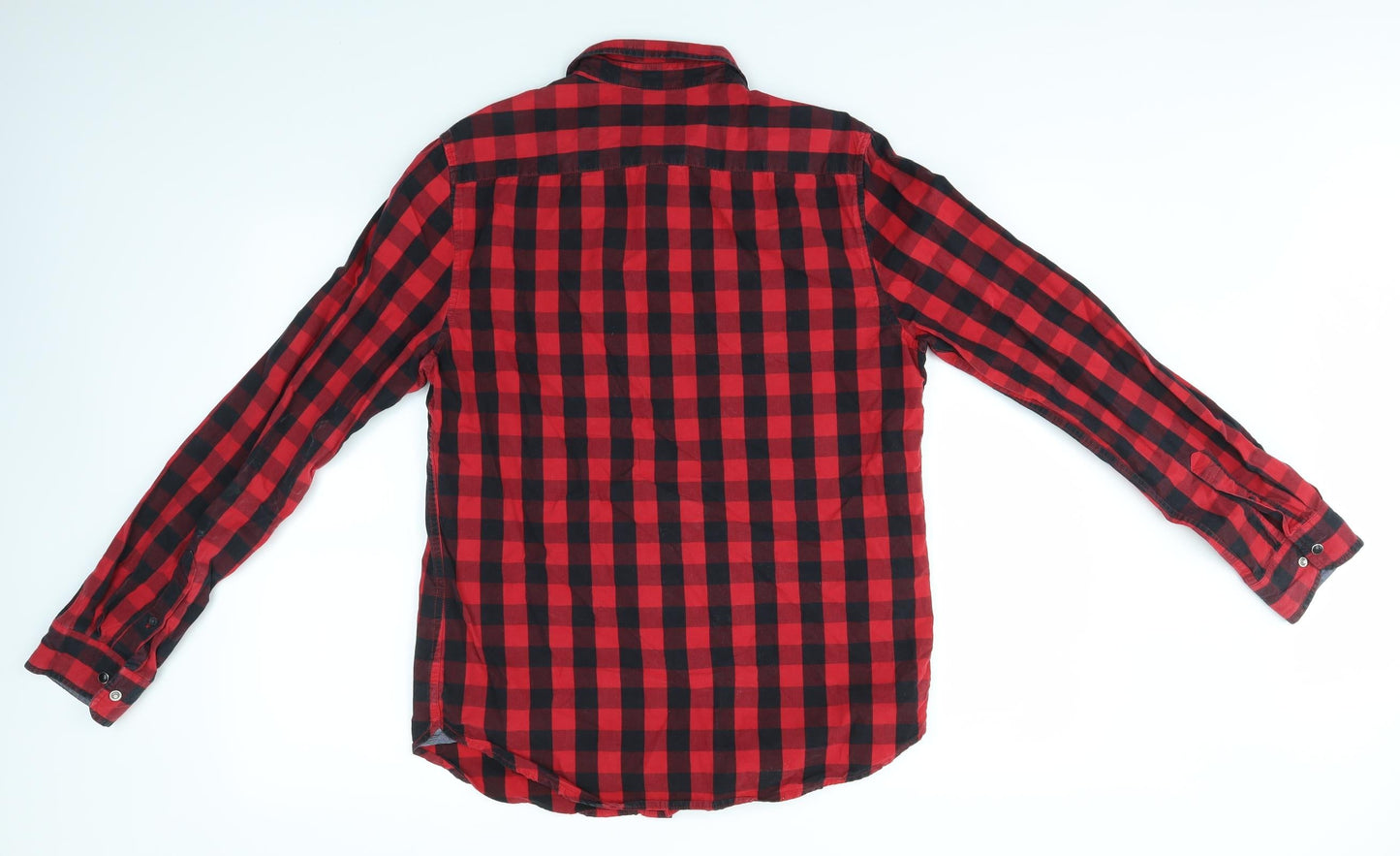 CACTUS MAN Mens Red Check   Button-Up Size M