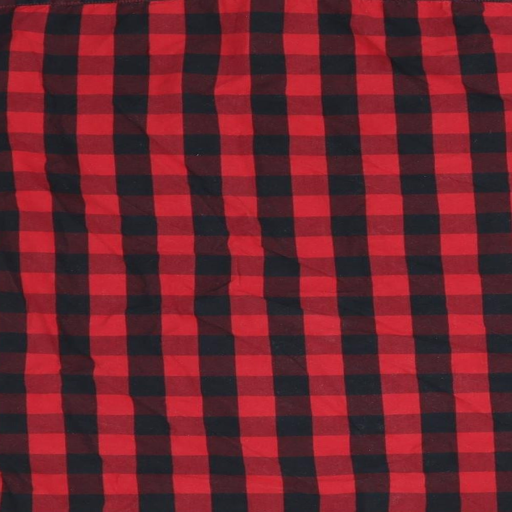 CACTUS MAN Mens Red Check   Button-Up Size M