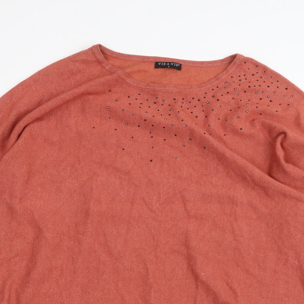 Viz a VIZ Womens Orange   Pullover Jumper Size L