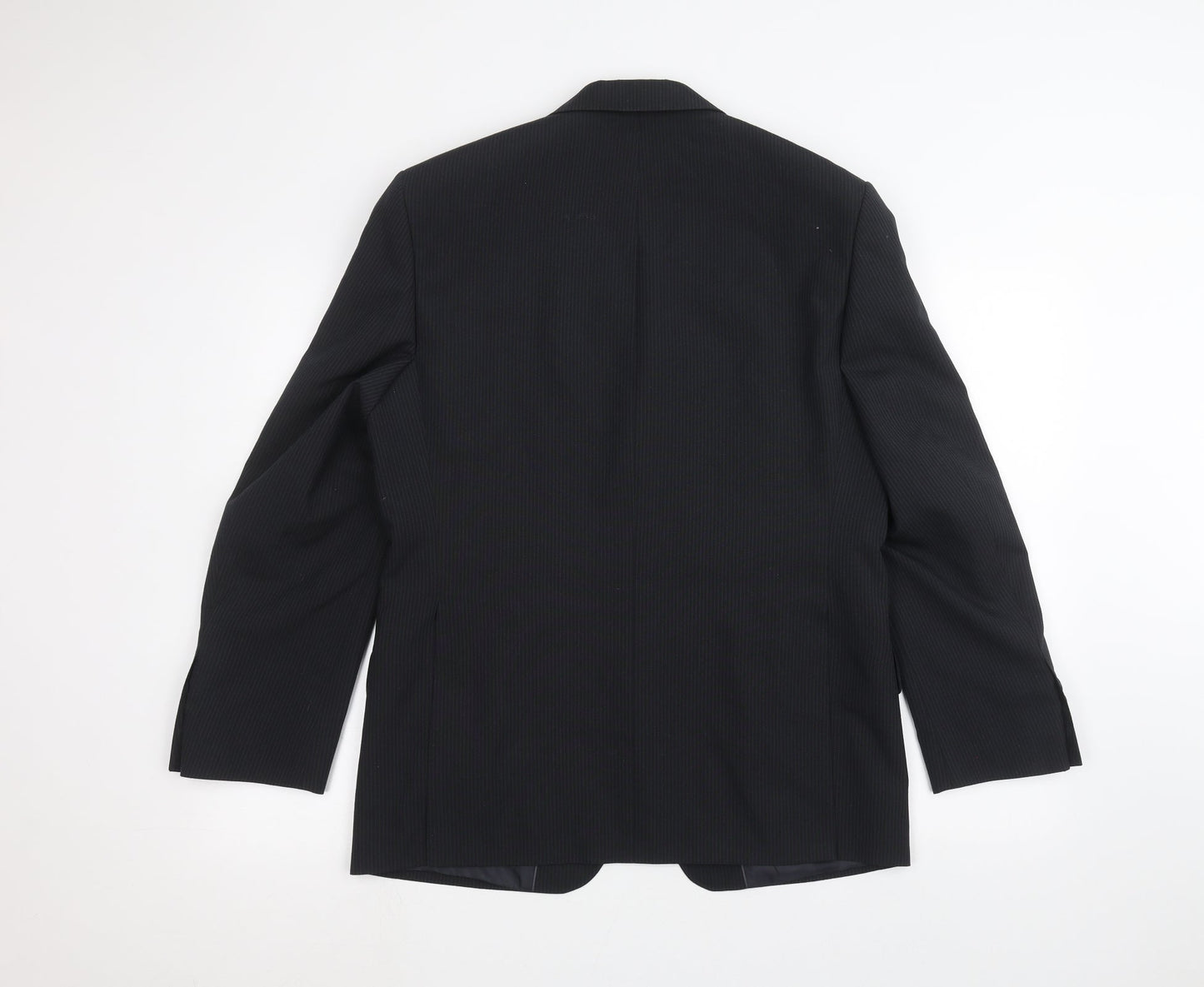 George Mens Black Striped  Jacket Suit Jacket Size 38