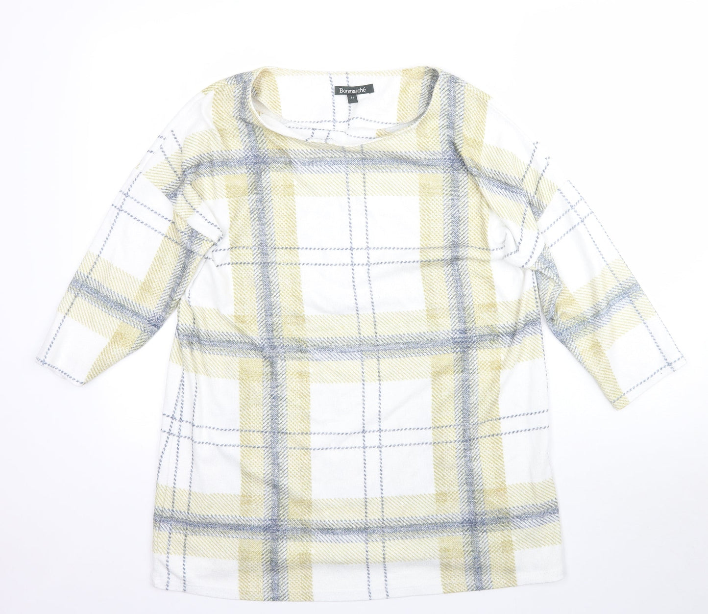 Bonmarché Womens Multicoloured Plaid  Pullover Jumper Size 14