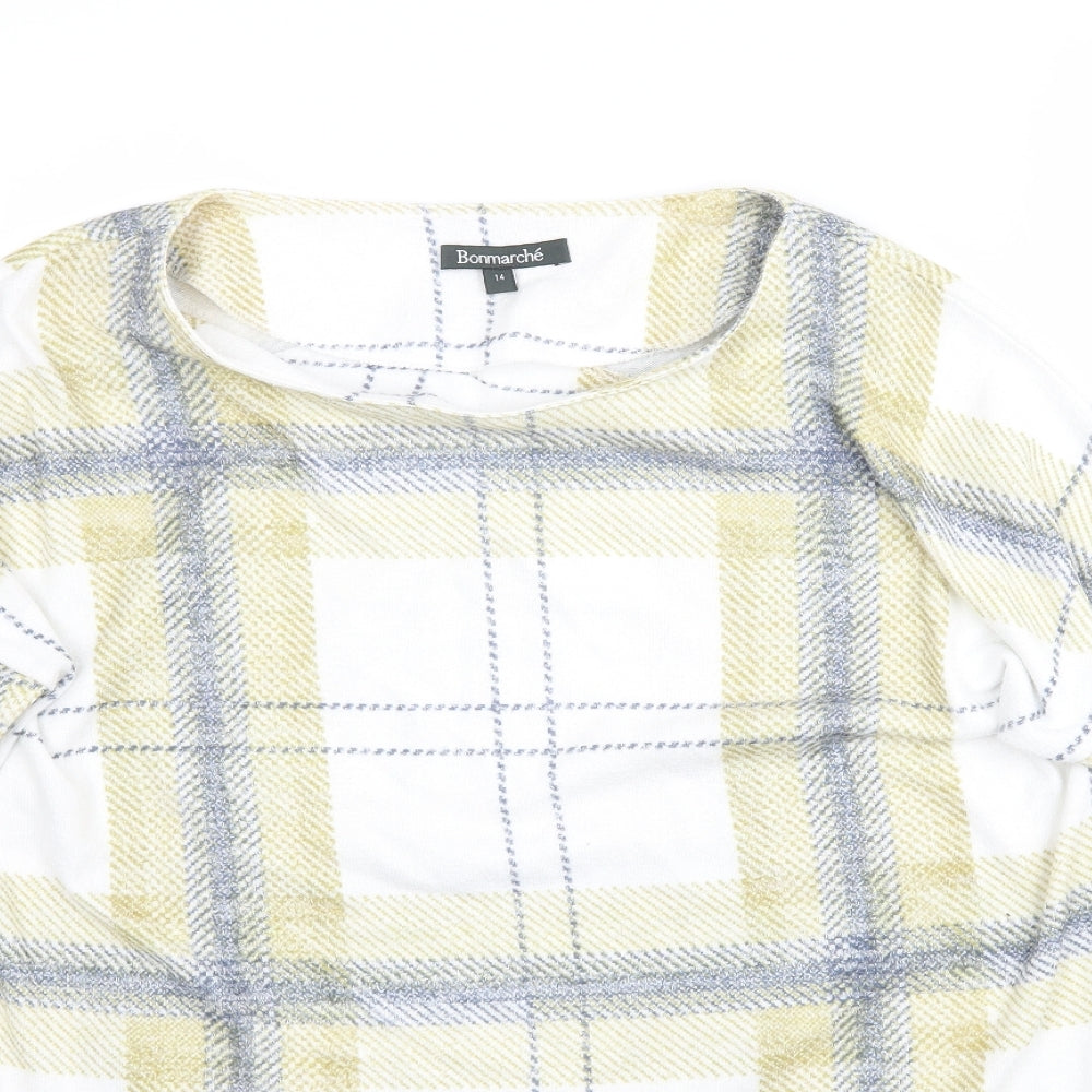 Bonmarché Womens Multicoloured Plaid  Pullover Jumper Size 14