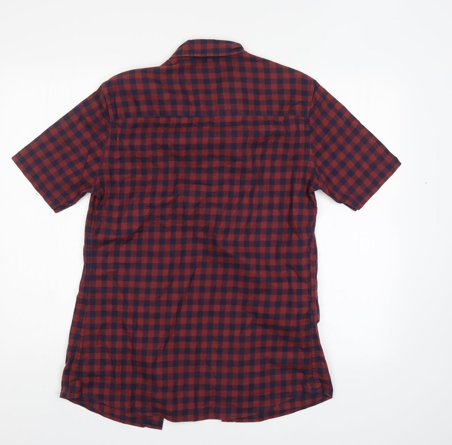 Top Man Mens Multicoloured Plaid   Button-Up Size S