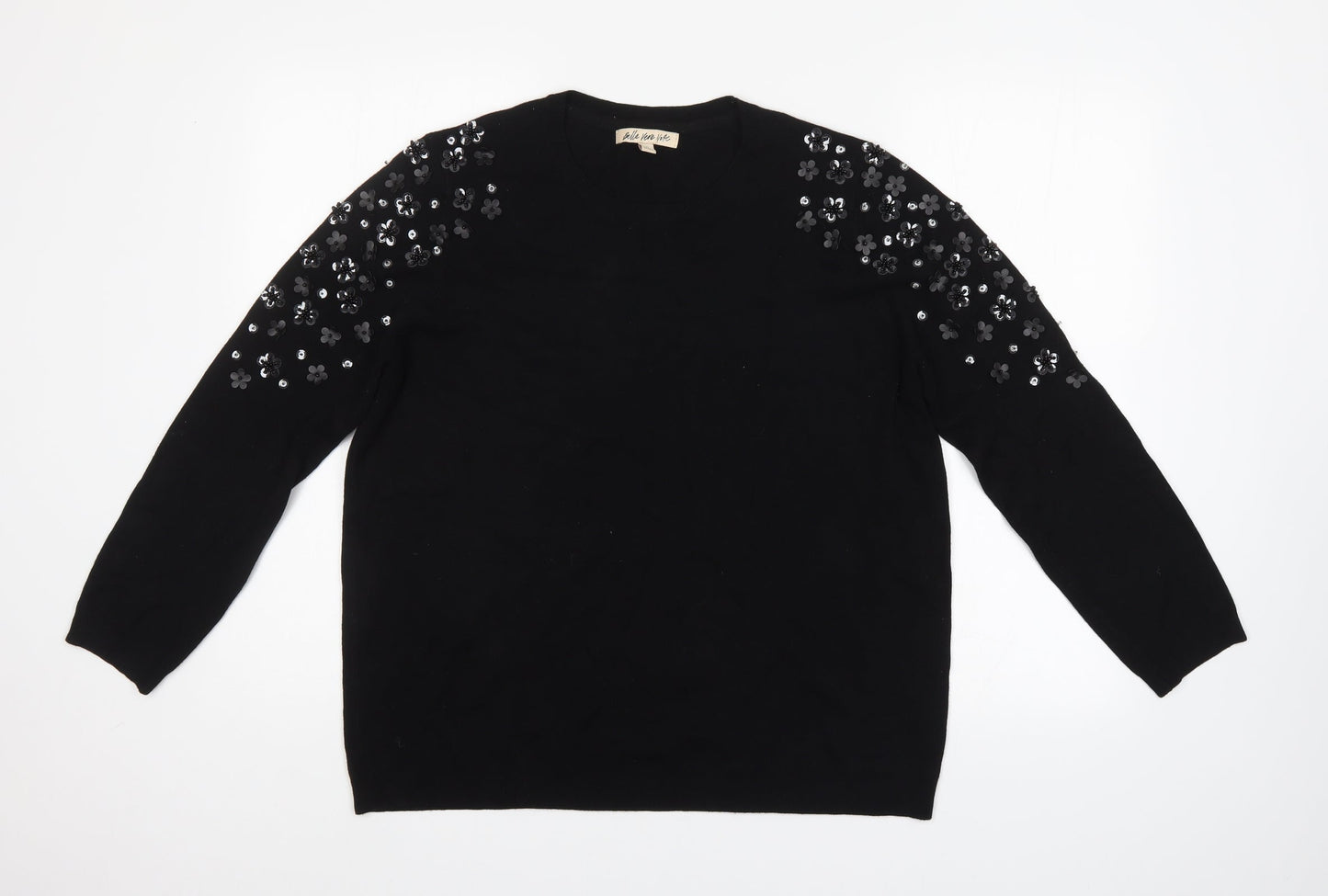Belle vere note Womens Black   Pullover Jumper Size 16