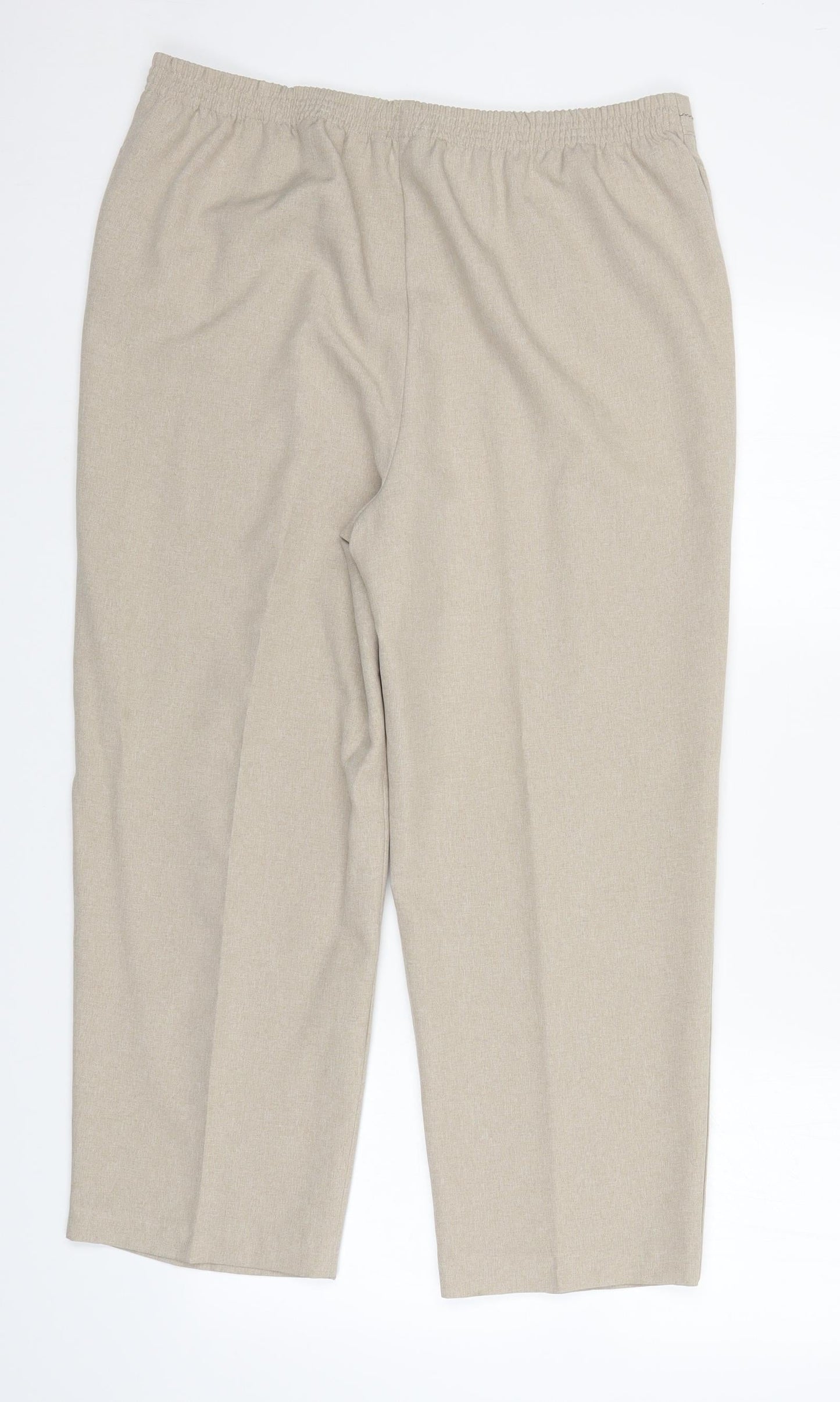 BM Womens Ivory   Trousers  Size 16 L25 in - Elastic Waist