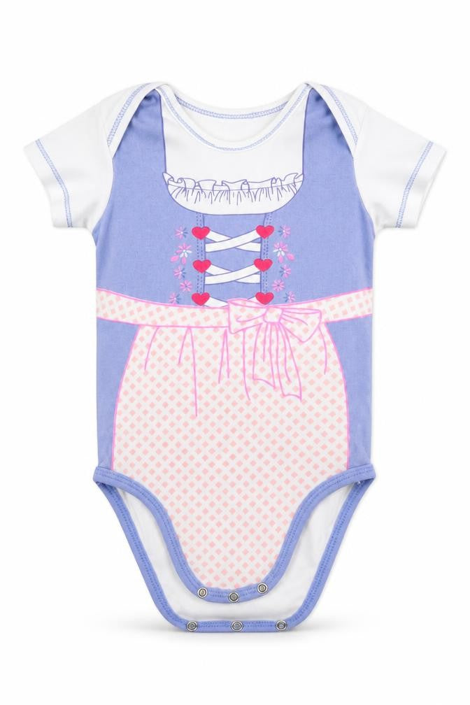 Wunder barchen Girls Blue Geometric  Babygrow One-Piece Size 18-24 Months
