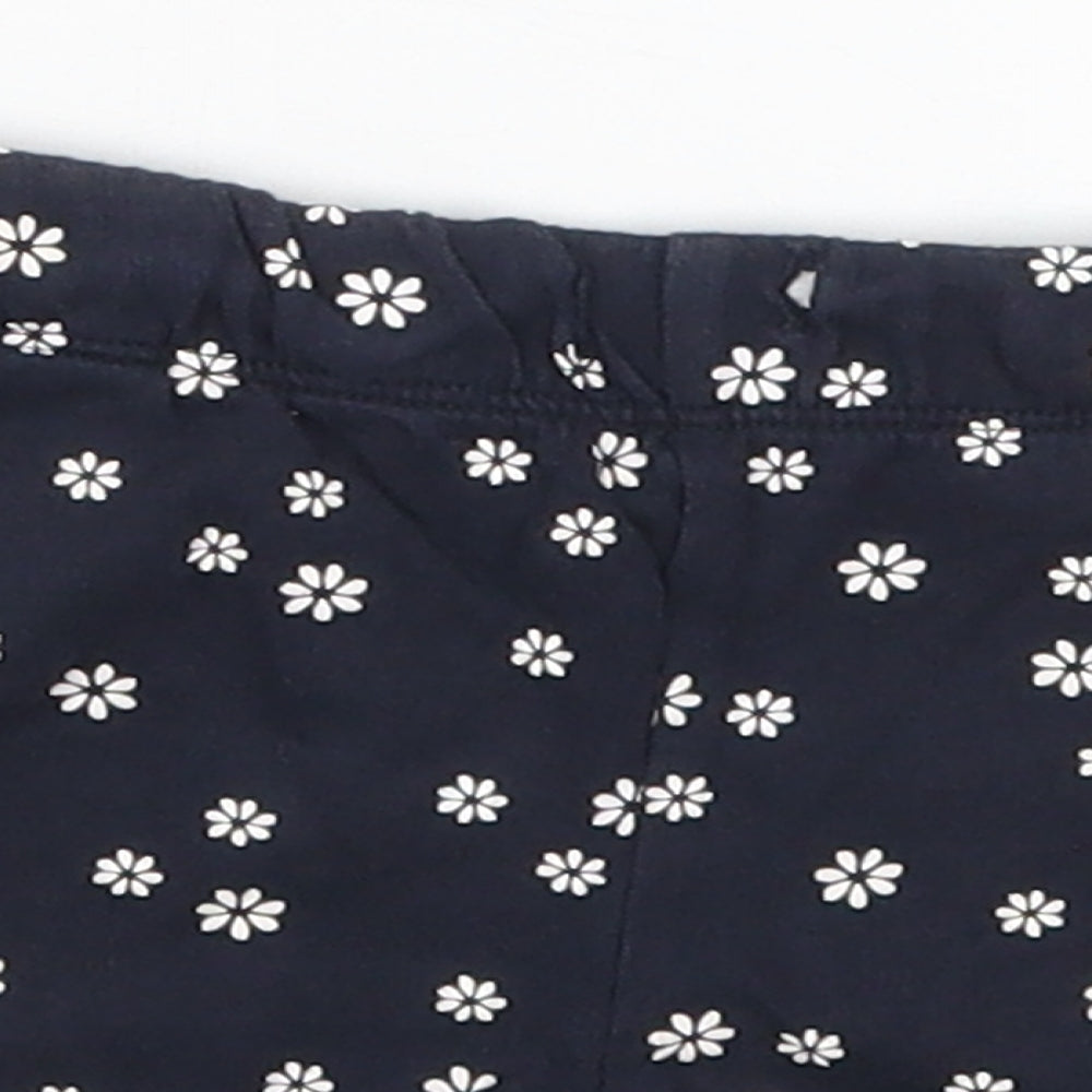 H&M Girls Blue Floral  Sweat Shorts Size 6 Years
